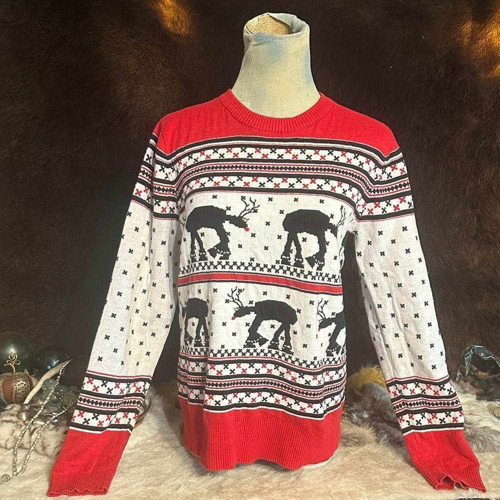 Star Wars Red and White Christmas Sweater S (5165)